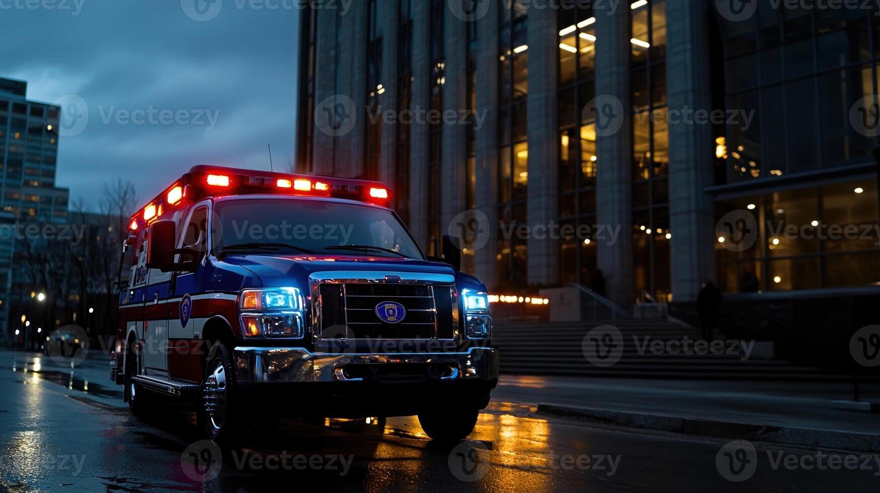 Ambulance on the road photo
