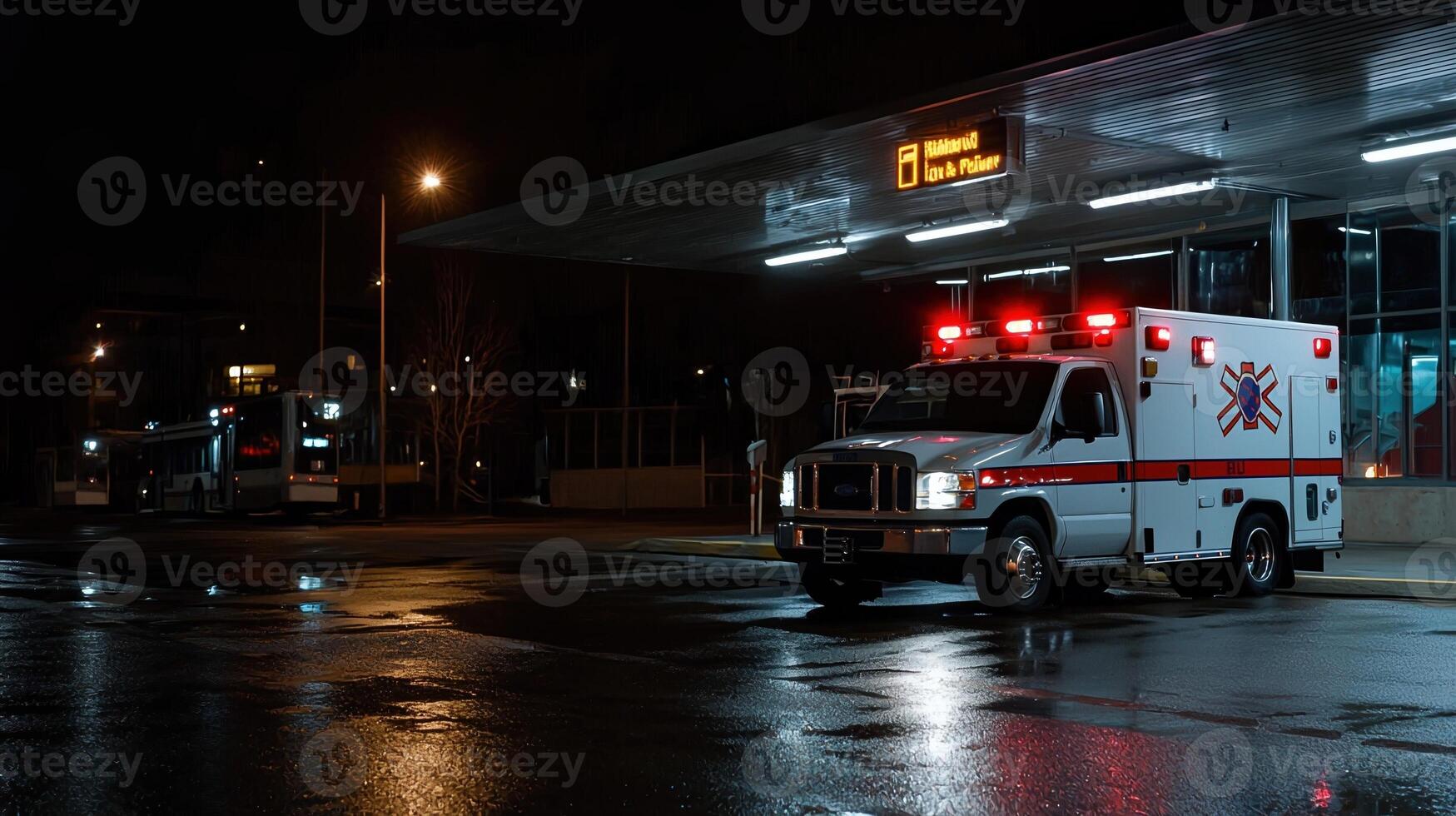 Ambulance at night photo