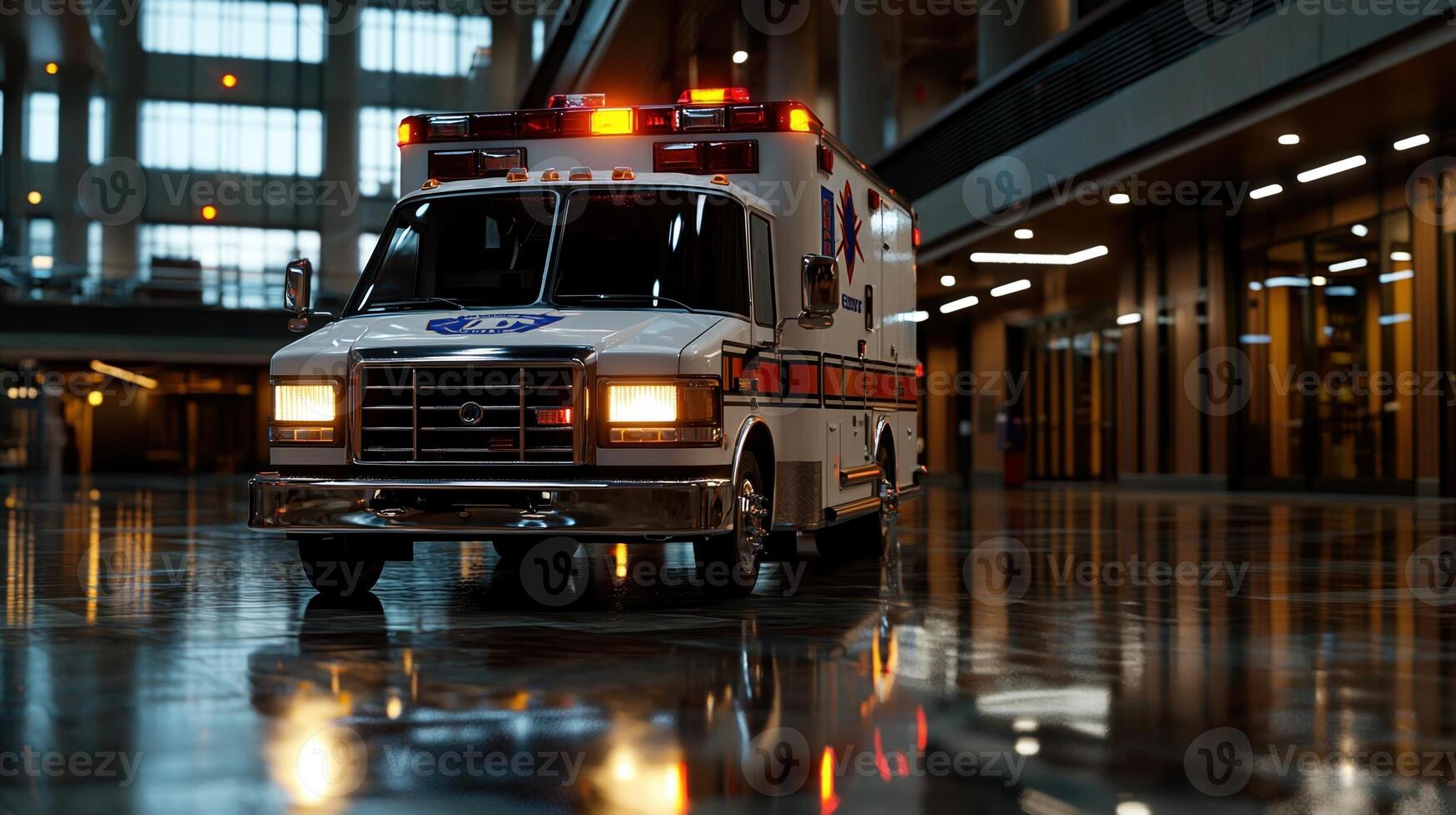 Ambulance in the hospital photo