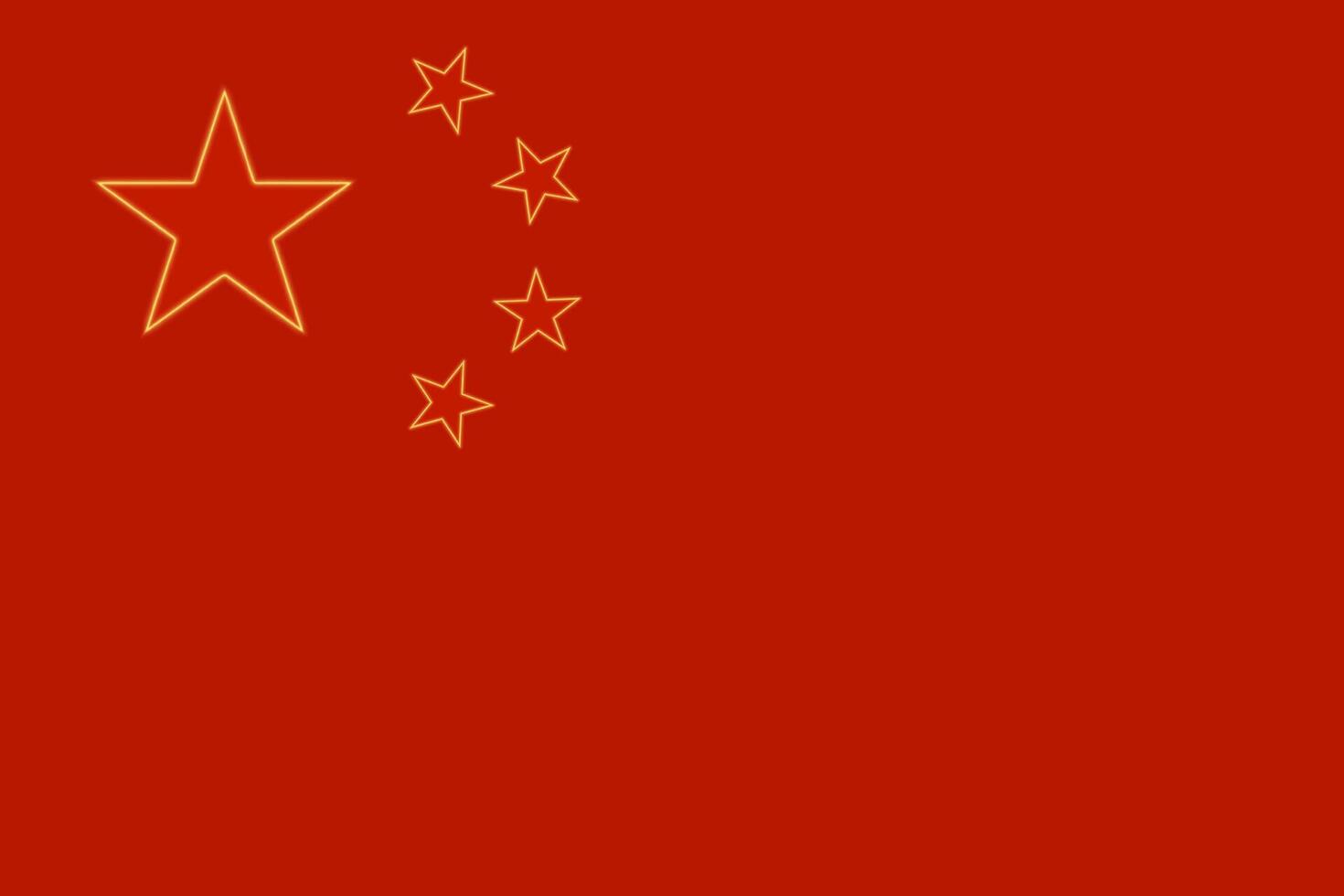 Flag of the People's Republic of China. llustration. Glow effect concept. vector