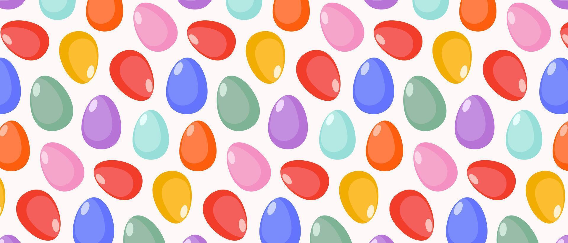 Bright Easter background. Easter colorful eggs. vector