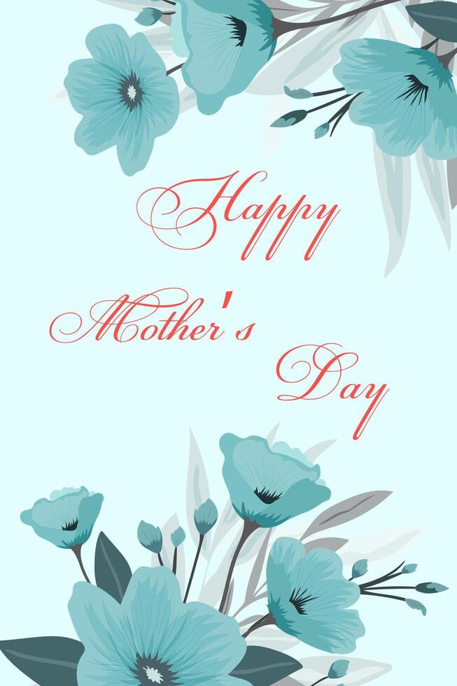 Mother's Day card with delicate flowers. Spring festive background for greeting card, banner, advertising, promotion, social networks. vector