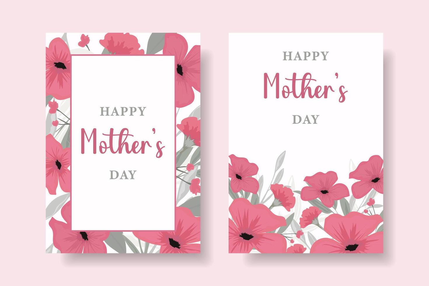Happy Mother's Day. Greeting cards with beautiful flowers. Banner or poster design template for mother's day. vector