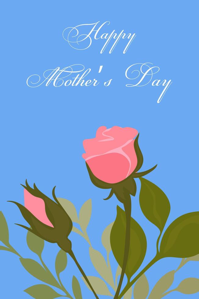 Mother's Day card with roses. Spring holiday background for greeting card, banner, advertising, promotion, social networks. vector