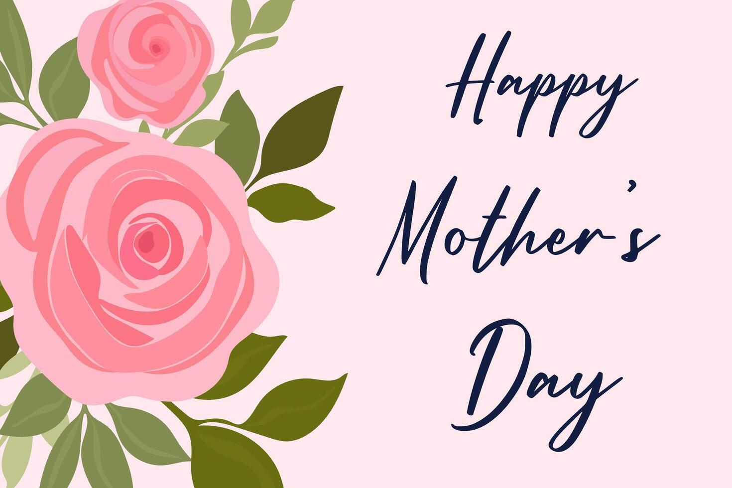 Mother's Day card with beautiful scarlet roses. Spring festive background vector