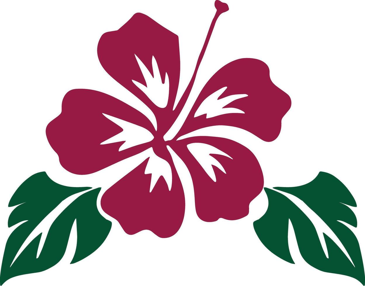 hand drawn flat design simple jasmine red flower vector