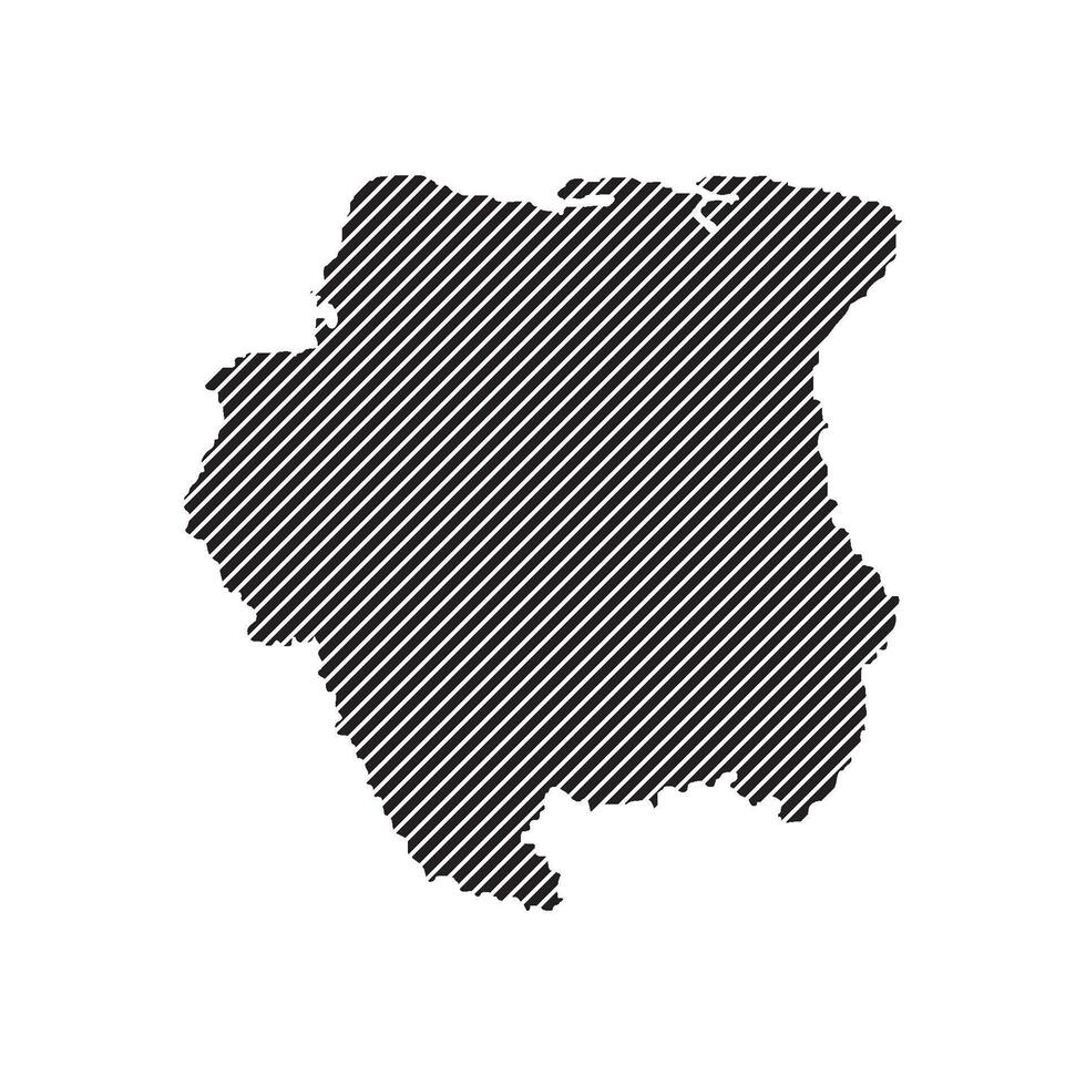 Suriname Map Illustration Icon Element vector