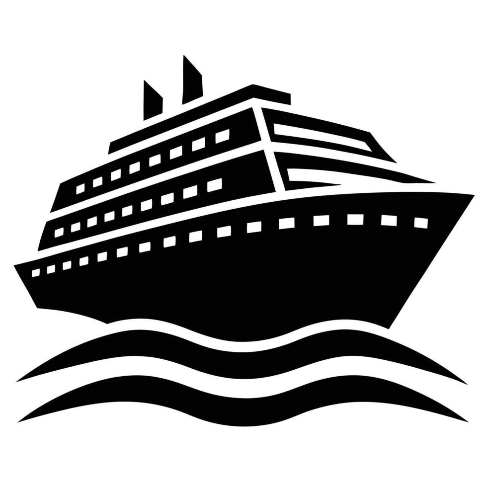cruise ship silhouette design art illustration vector