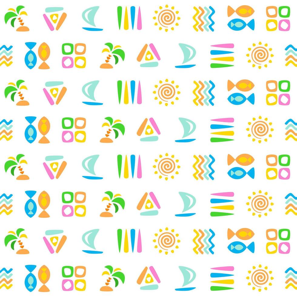 Summer party seamless pattern in vibrant colors vector