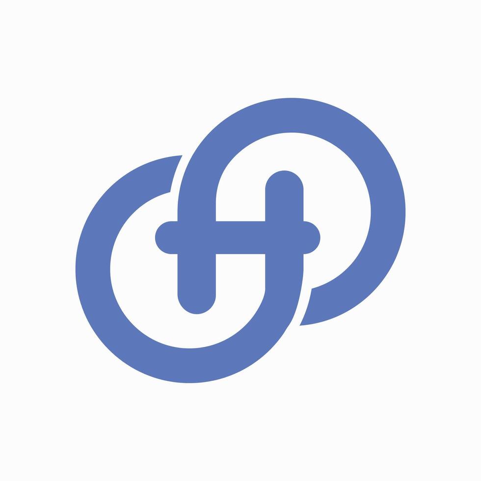 H letter logo with alpha symbol combination vector