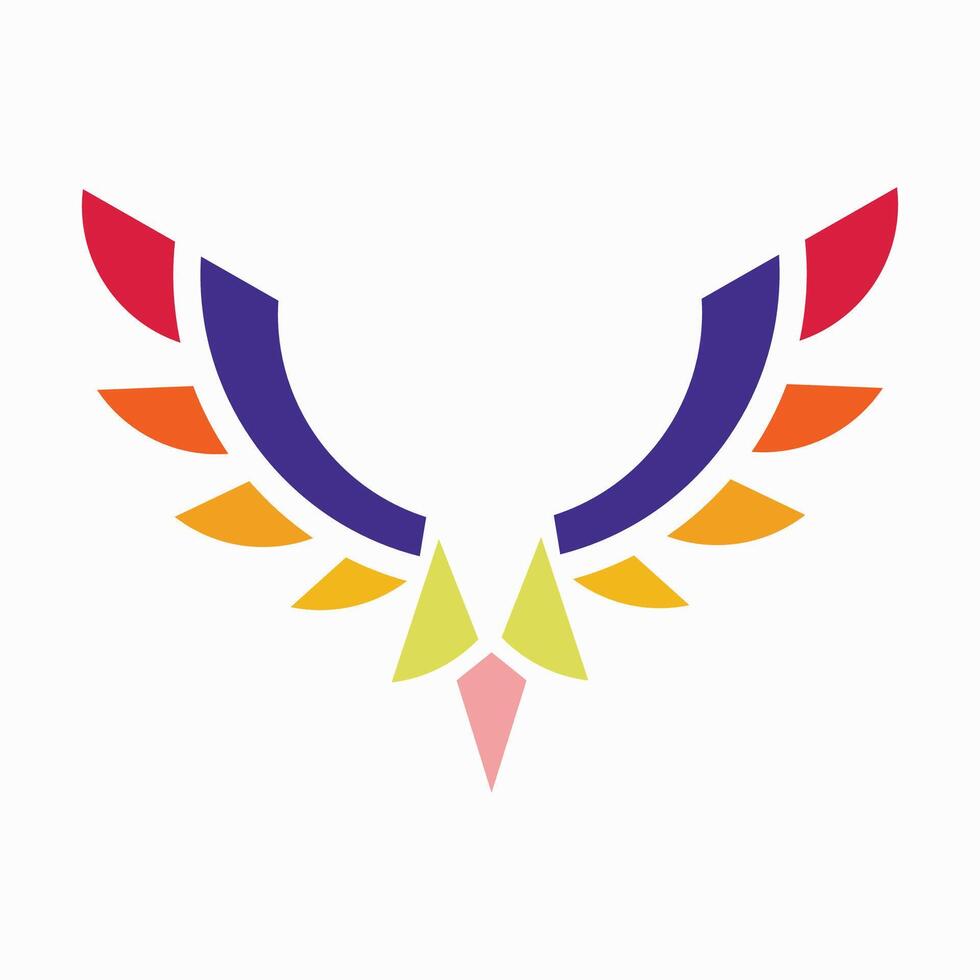 bird wings logo ready to fly vector