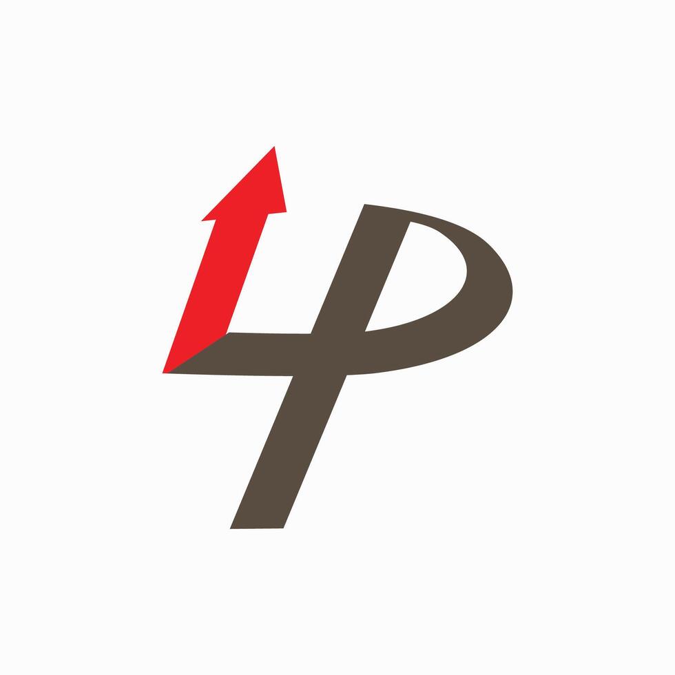 The up arrow letter logo or 4P is suitable for companies as a strong identity vector