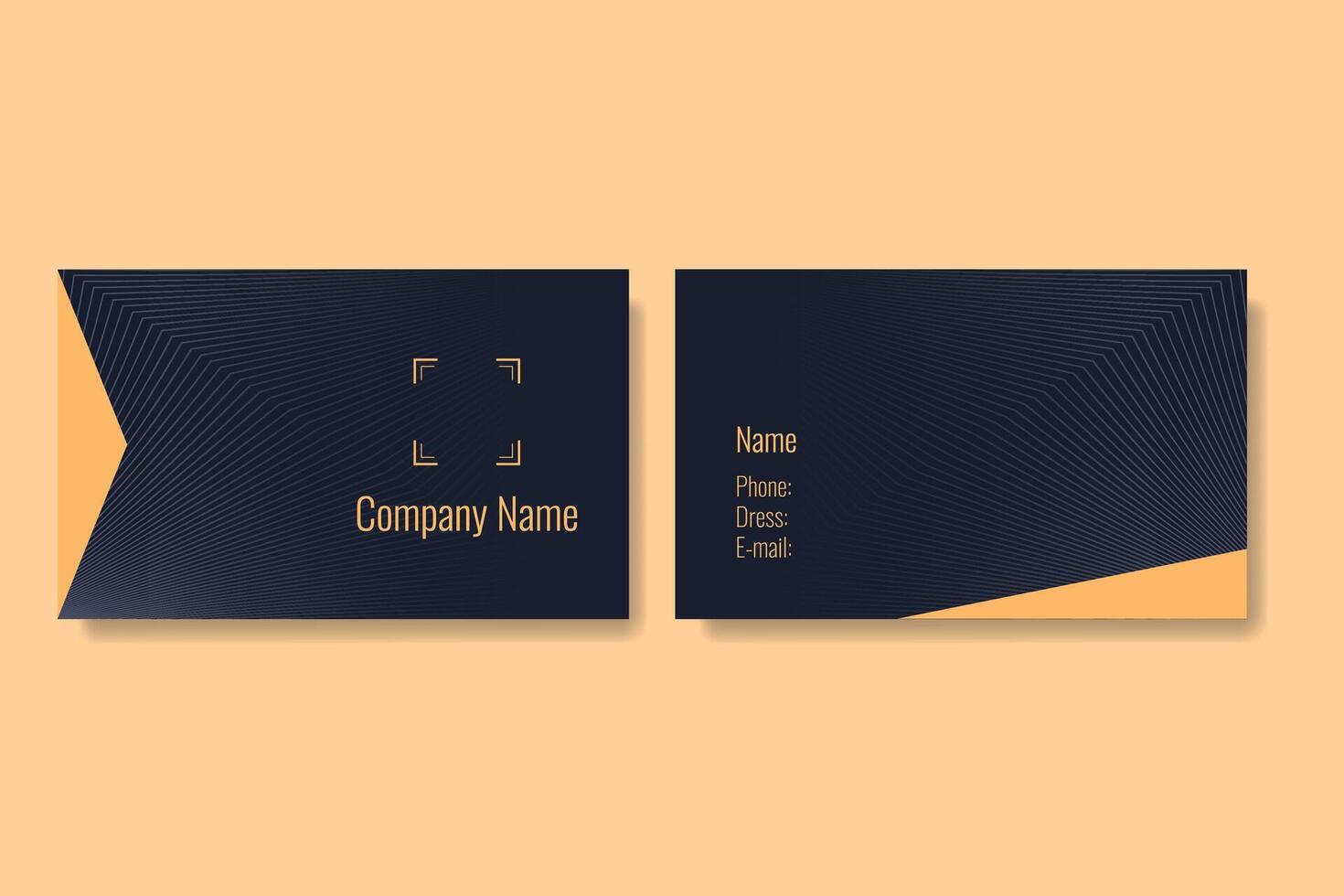 Elegant modern business card template with black and gold geometric design vector