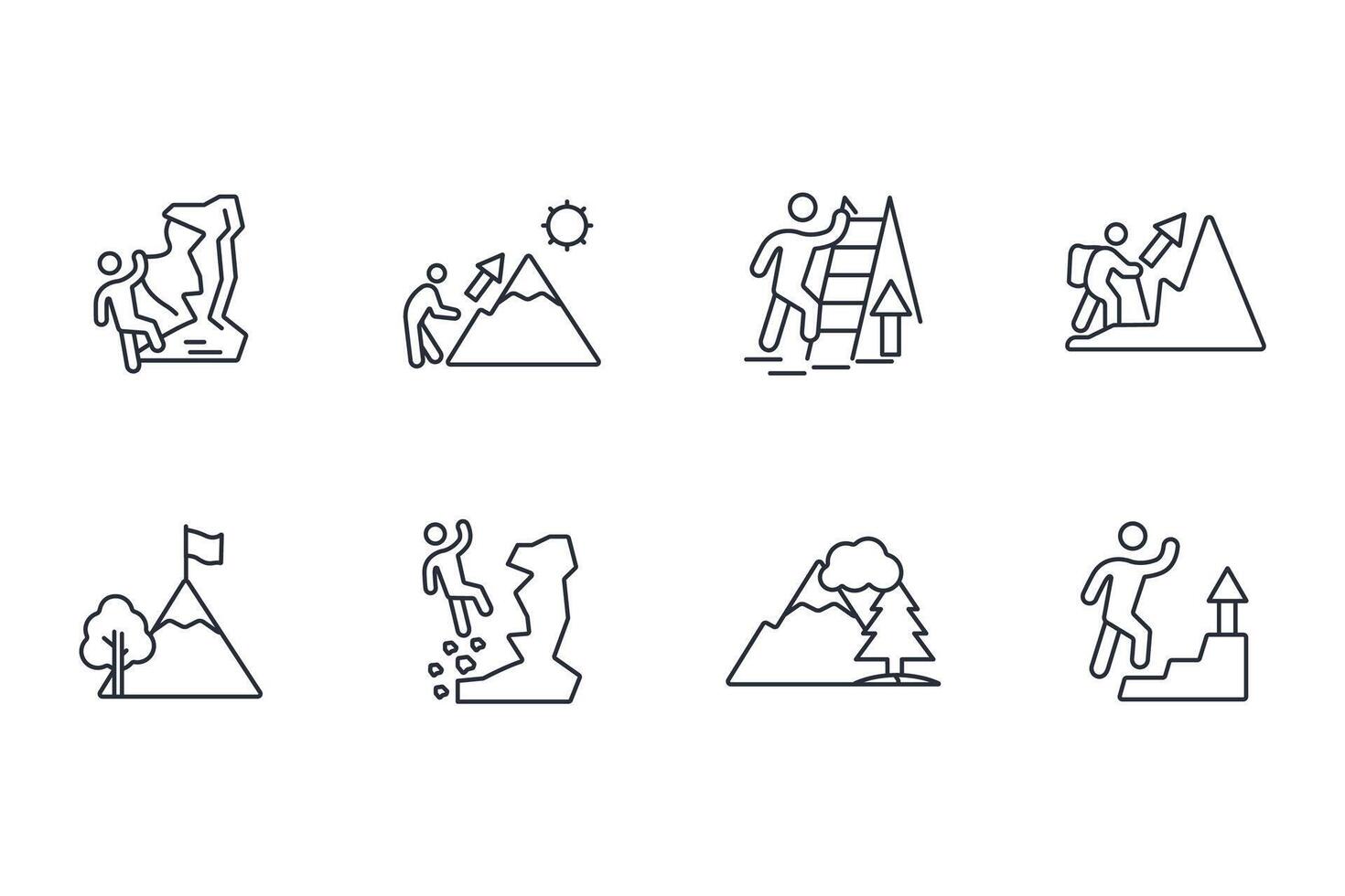 Climbing icon set. Editable web design,logo.Symbol illustration. vector