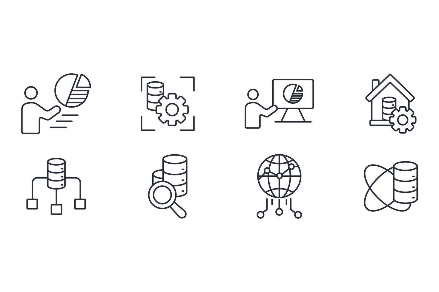 Data analytics icon set. vector