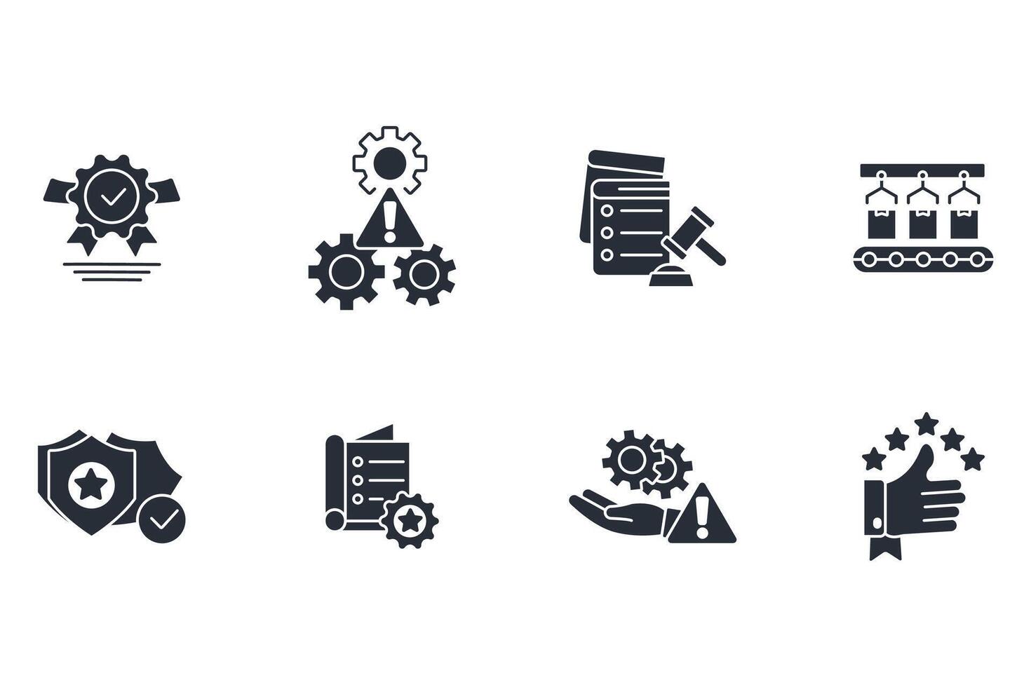 Quality control icon set Editable stroke vector