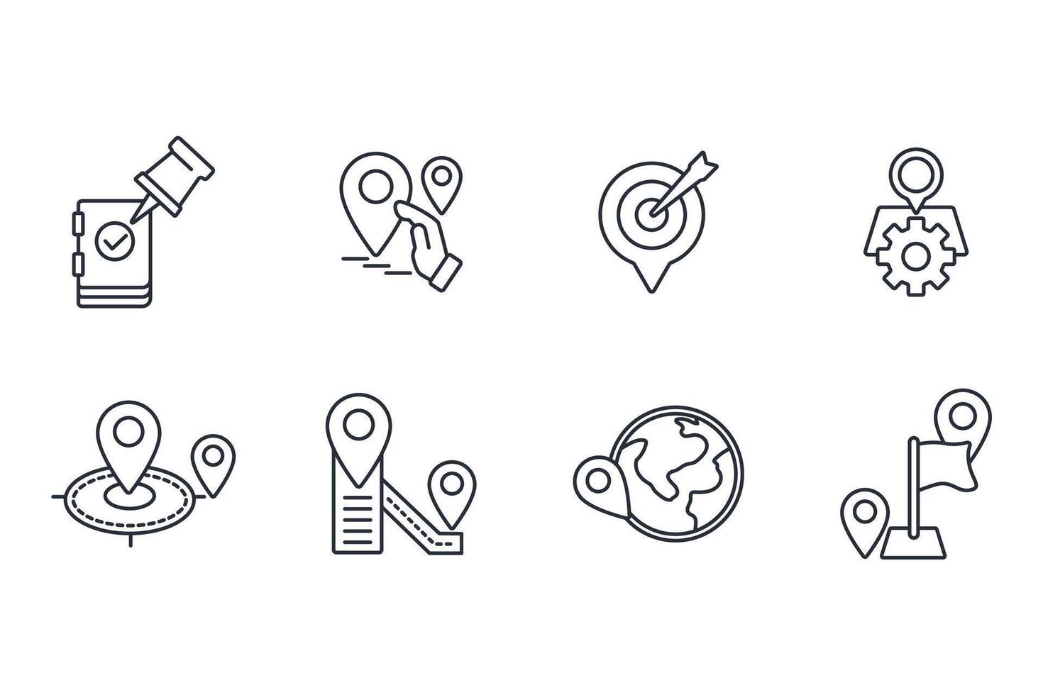 map pin line icon vector