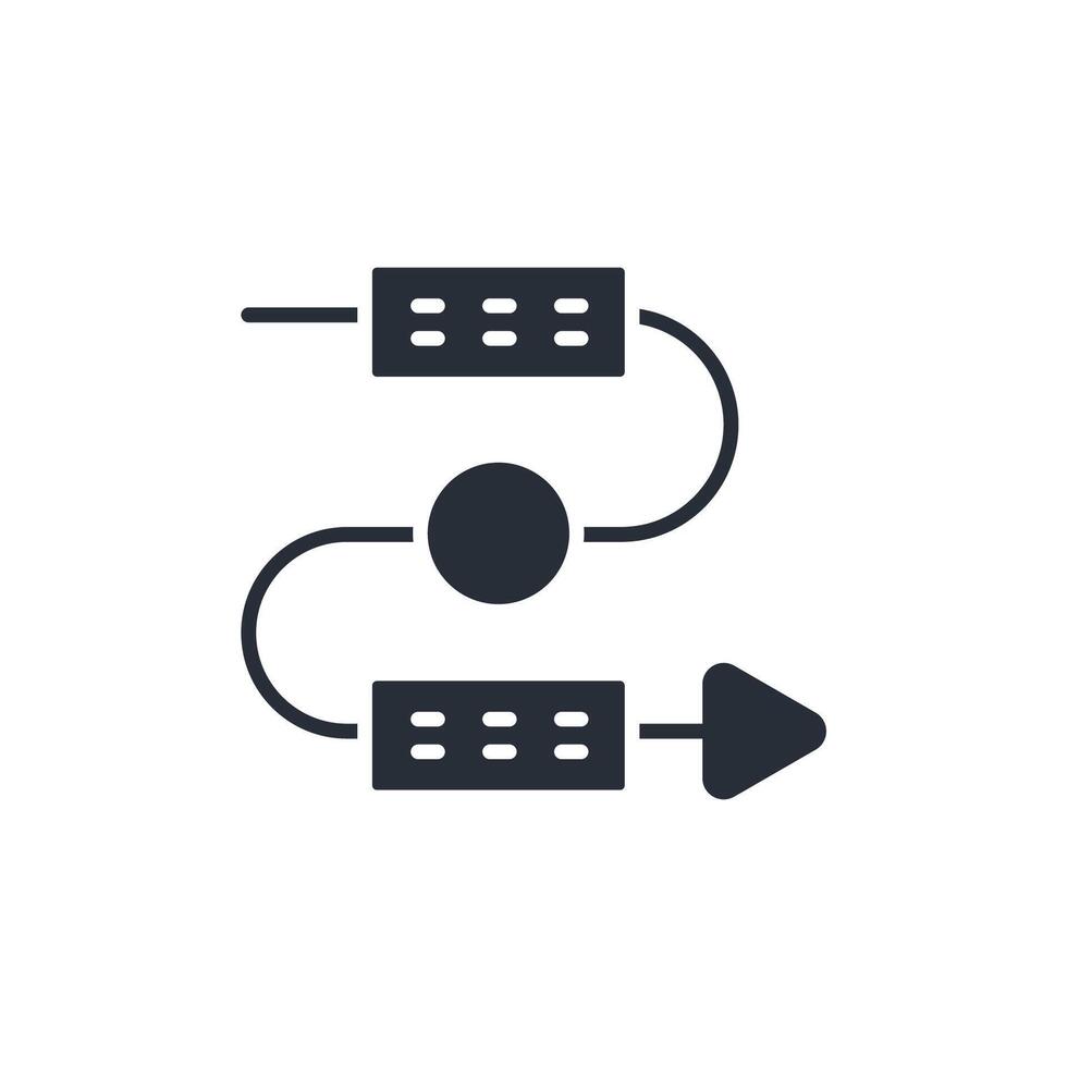 Workflow icon.Editable stroke.linear style sign for use web design,logo. vector