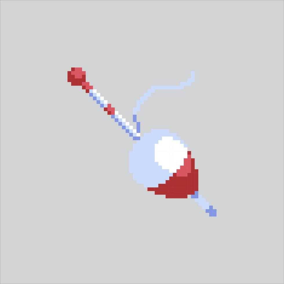 Pixel art illustration Fishing Bob. Pixelated Fishing Bobber. Float Fishing Bob Bobber Icon pixelated for the pixel art game and icon for website and game. vector