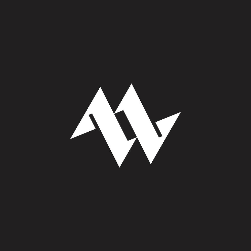 letters mn stripes linked sharp shape geometric logo vector
