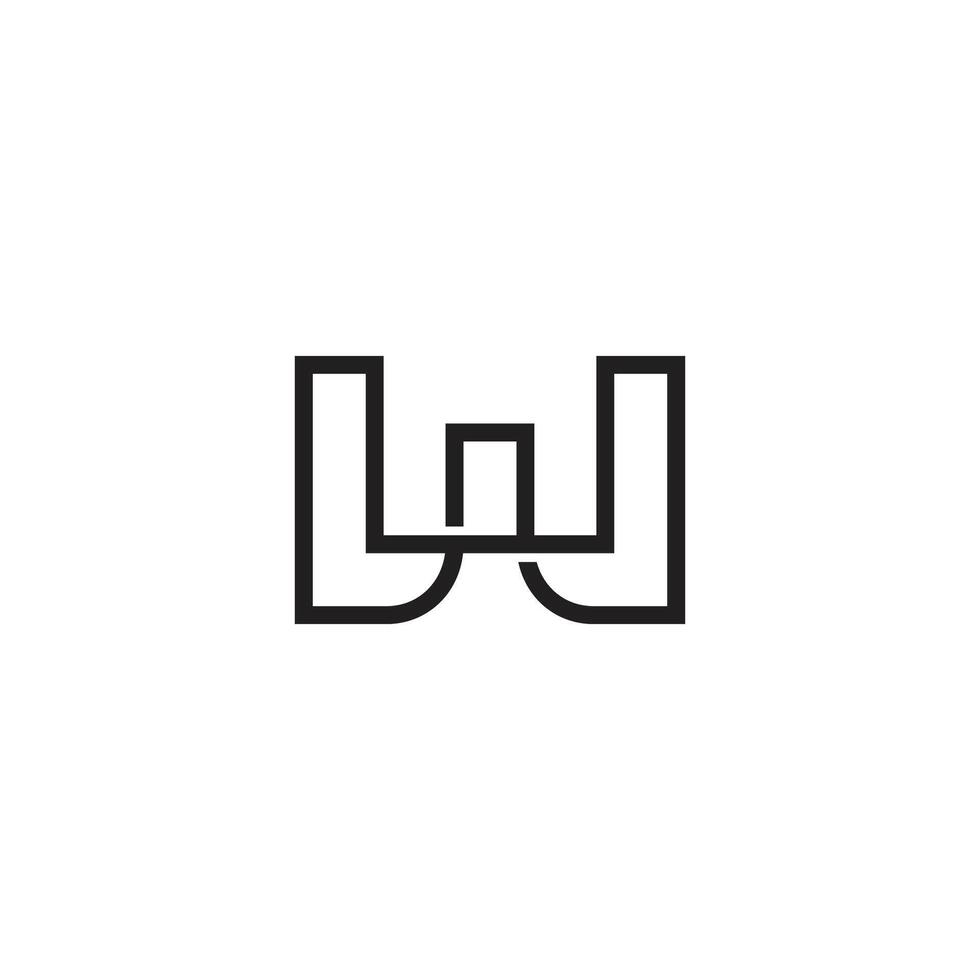 letters w infinity linear geometric outlines logo vector
