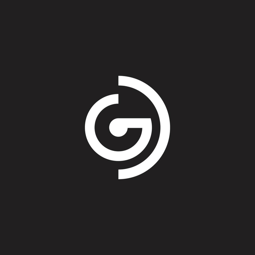 letters gd simple abstract motion circles logo vector