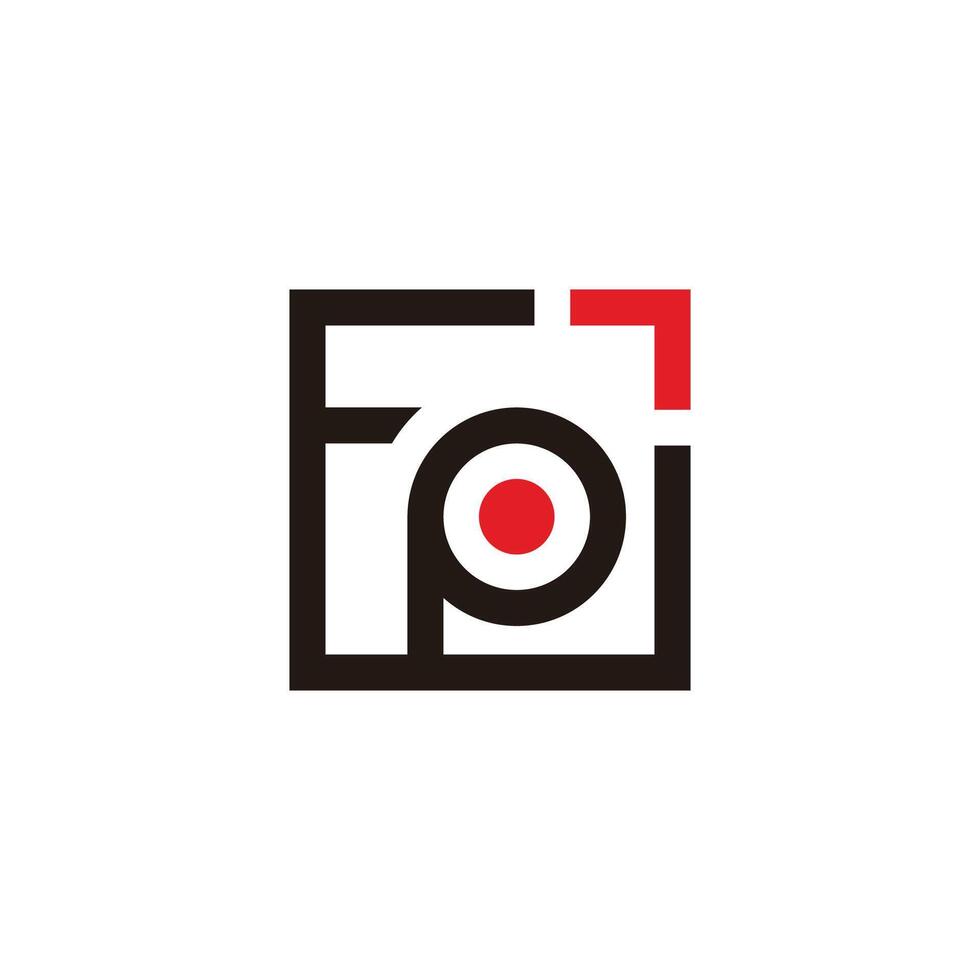 letters fp dot squares arrow simple geometric logo vector