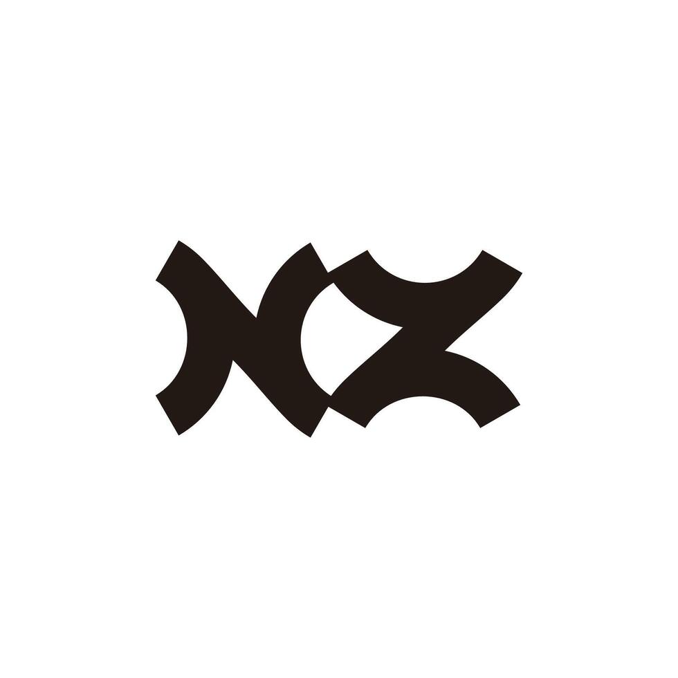 letter nz simple curves geometric logo vector