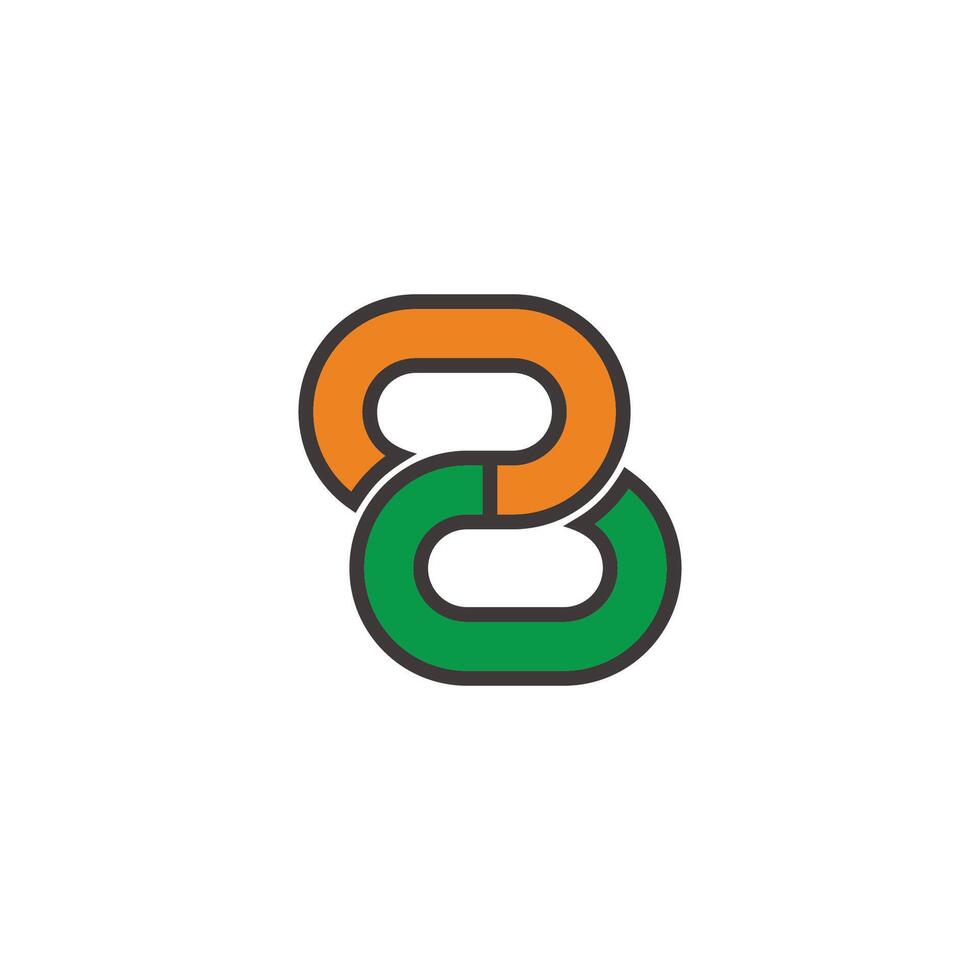 number 28 colorful simple geometric chain logo vector