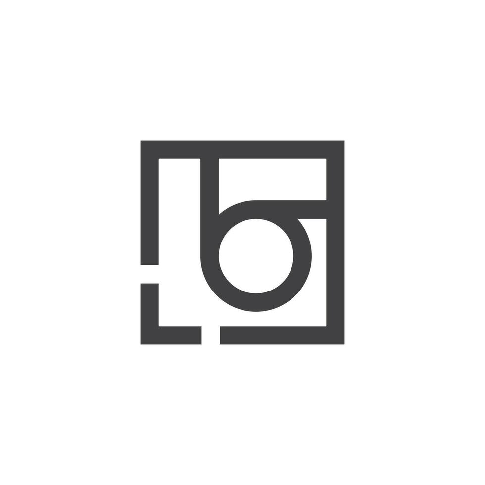 letter b square rotate motion lines logo vector