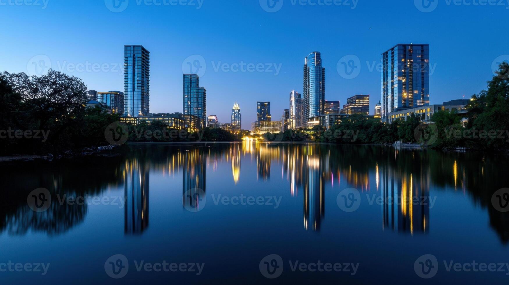 Austin skyline at dusk photo