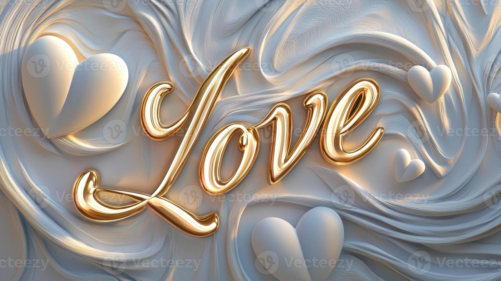 3d rendering of the word love on a white background photo