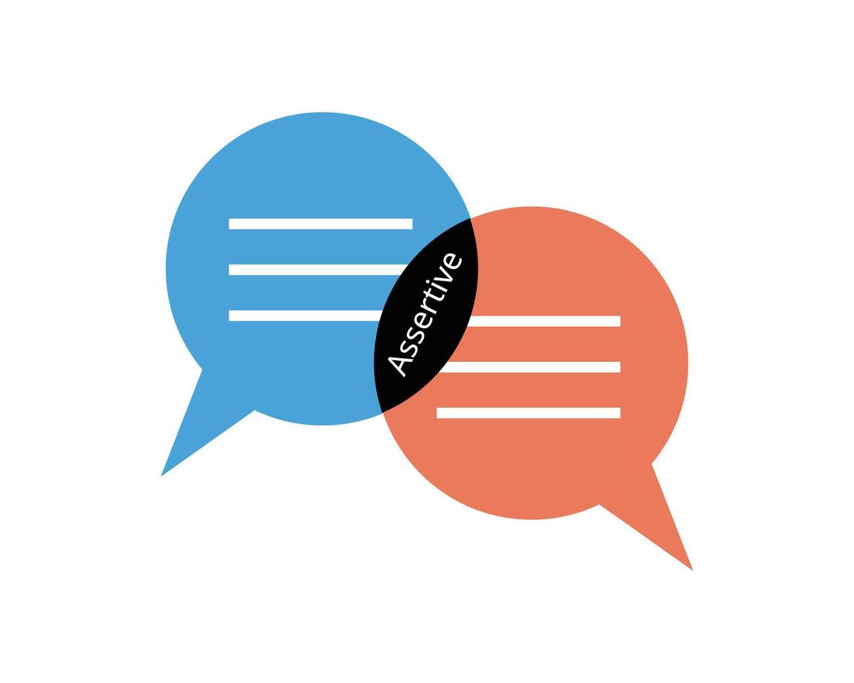 Assertive Communication Skill expressing your point of view in a way that is clear and direct while still respecting others vector