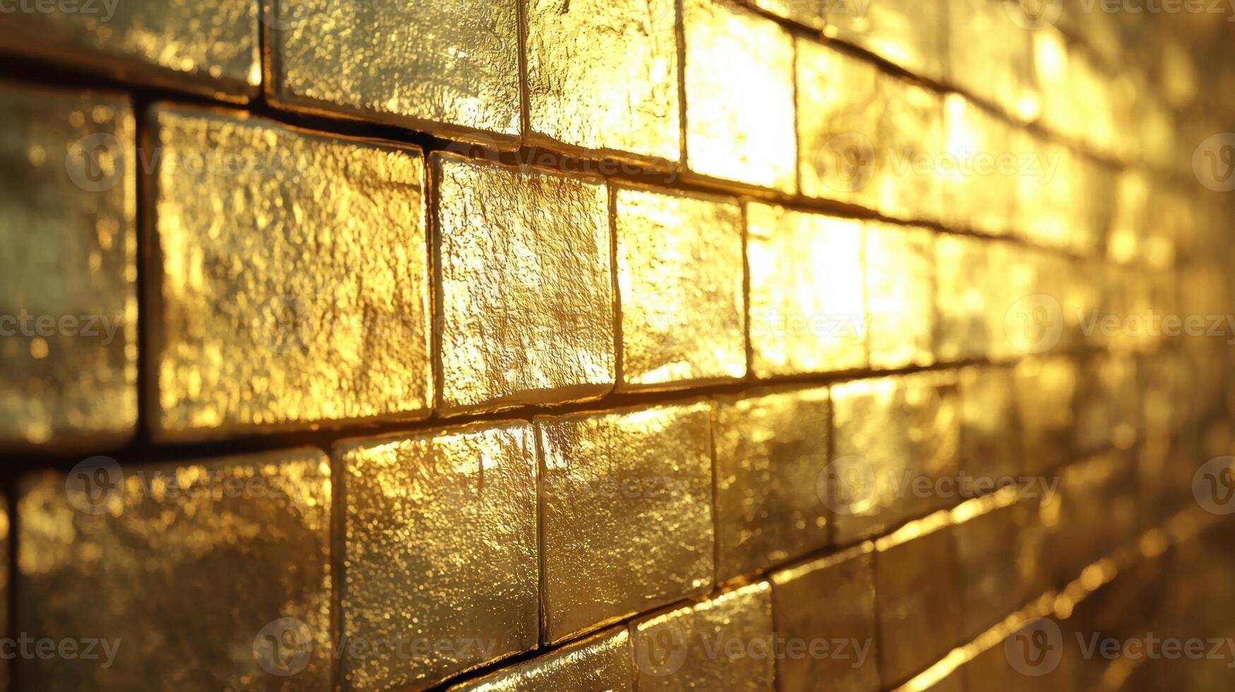 Golden wall background with golden tiles photo