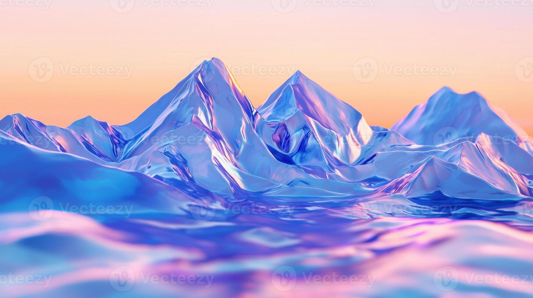 3d rendering of ice mountains in the ocean photo