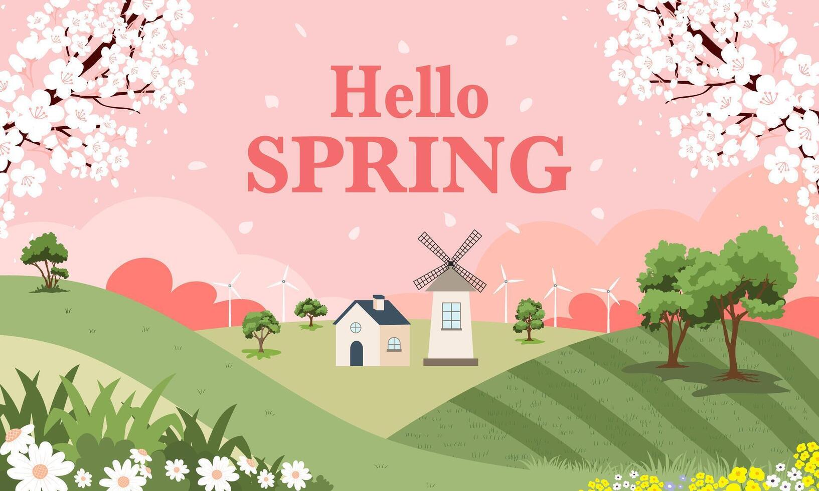 Spring is coming banner. Trendy texture. Season vocation, weekend, holiday logo. Spring Time Wallpaper. Happy spring Day. vector