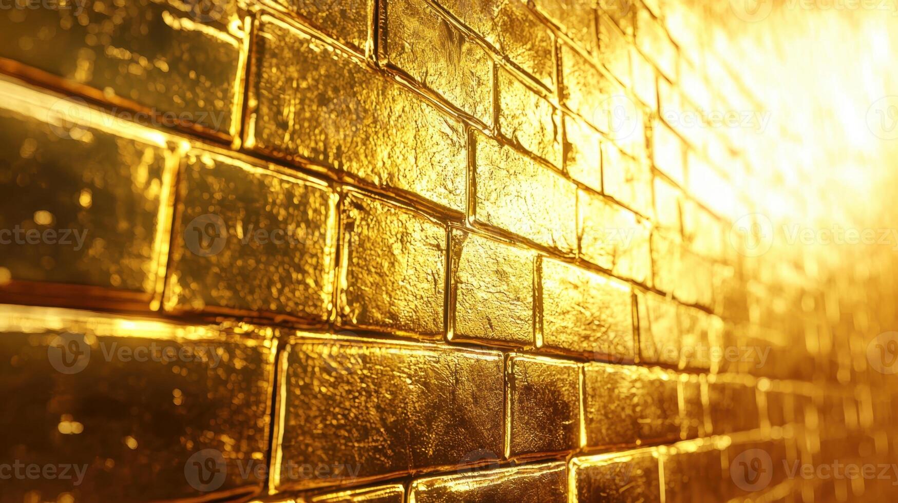Golden bricks wall background photo