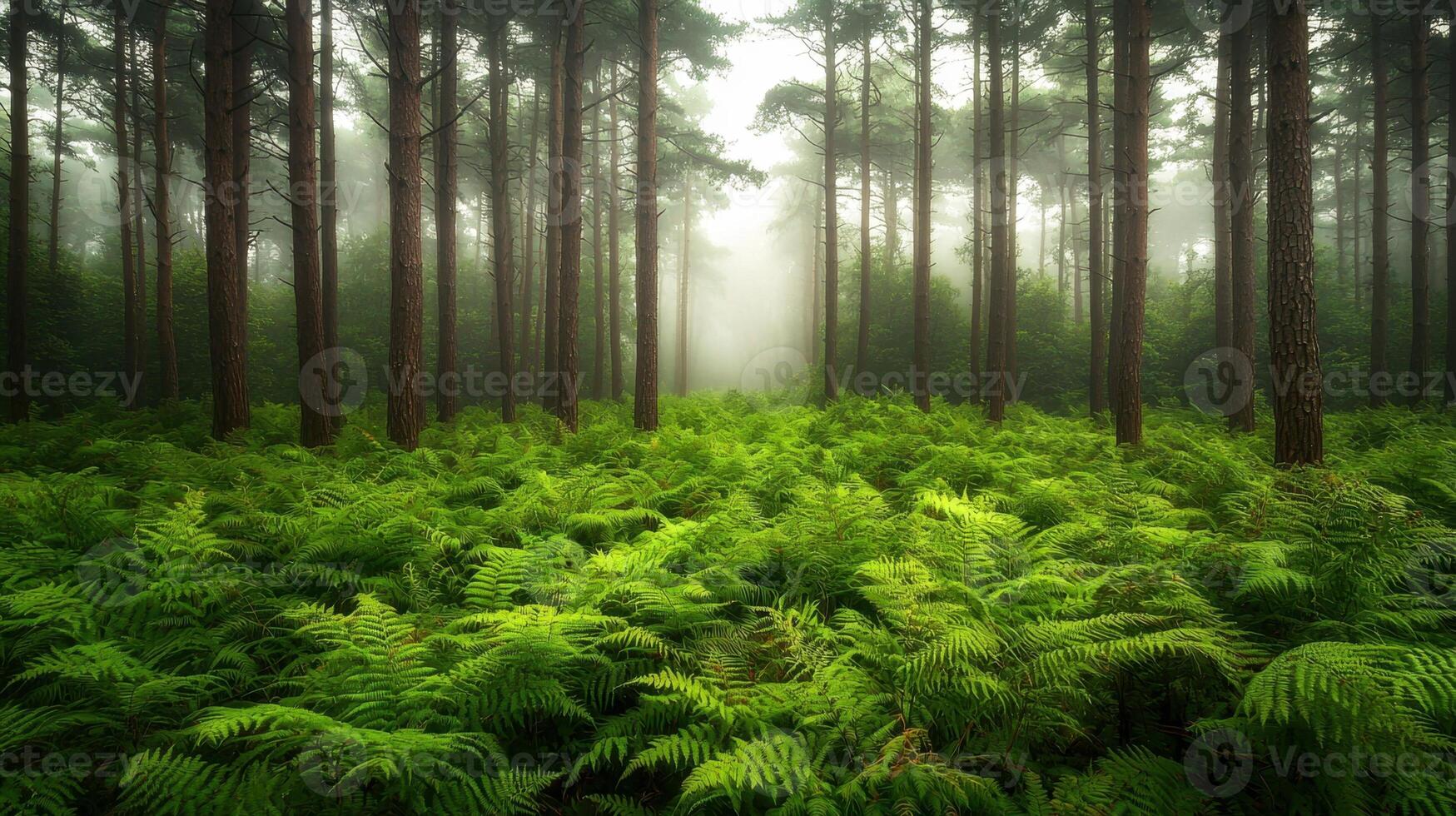 Ferns in the forest photo