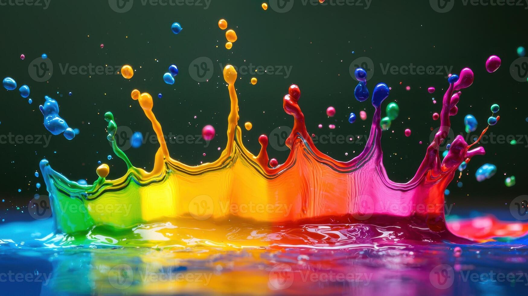 Colorful splash of paint on water photo