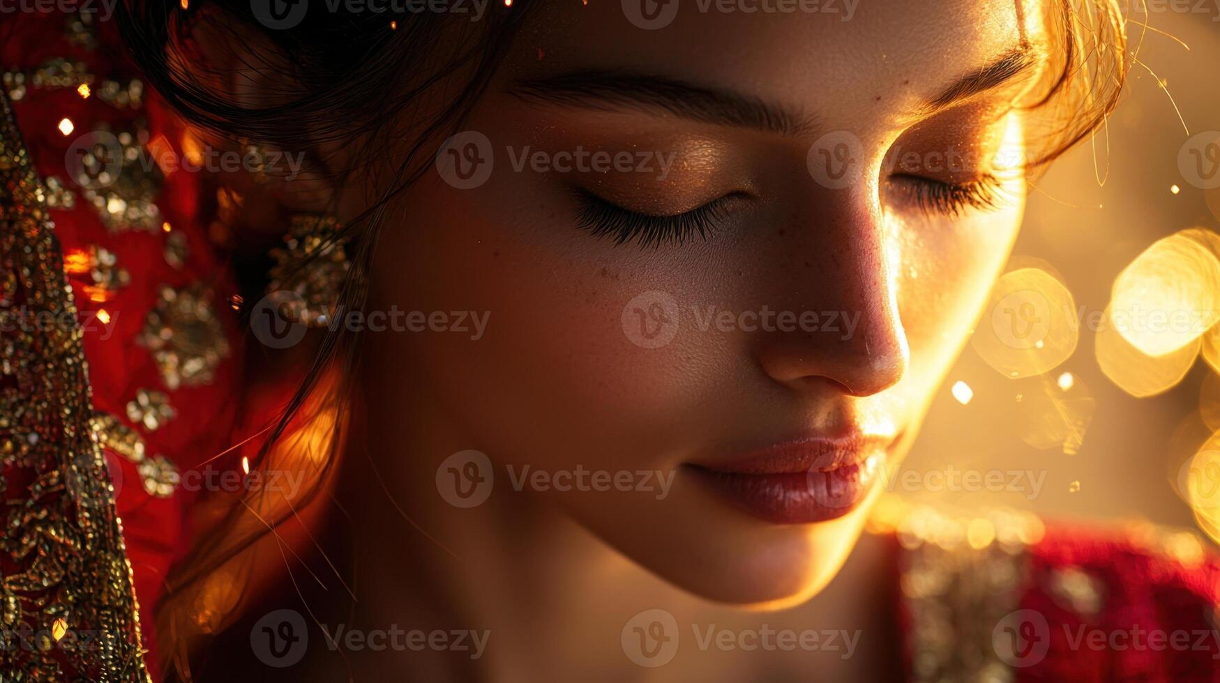 A woman in a traditional indian dress photo