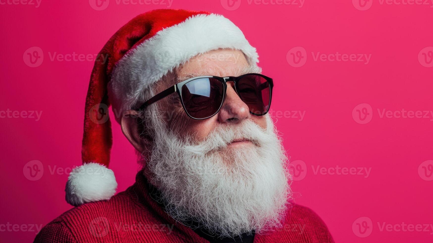 A man with sunglasses and a santa hat photo