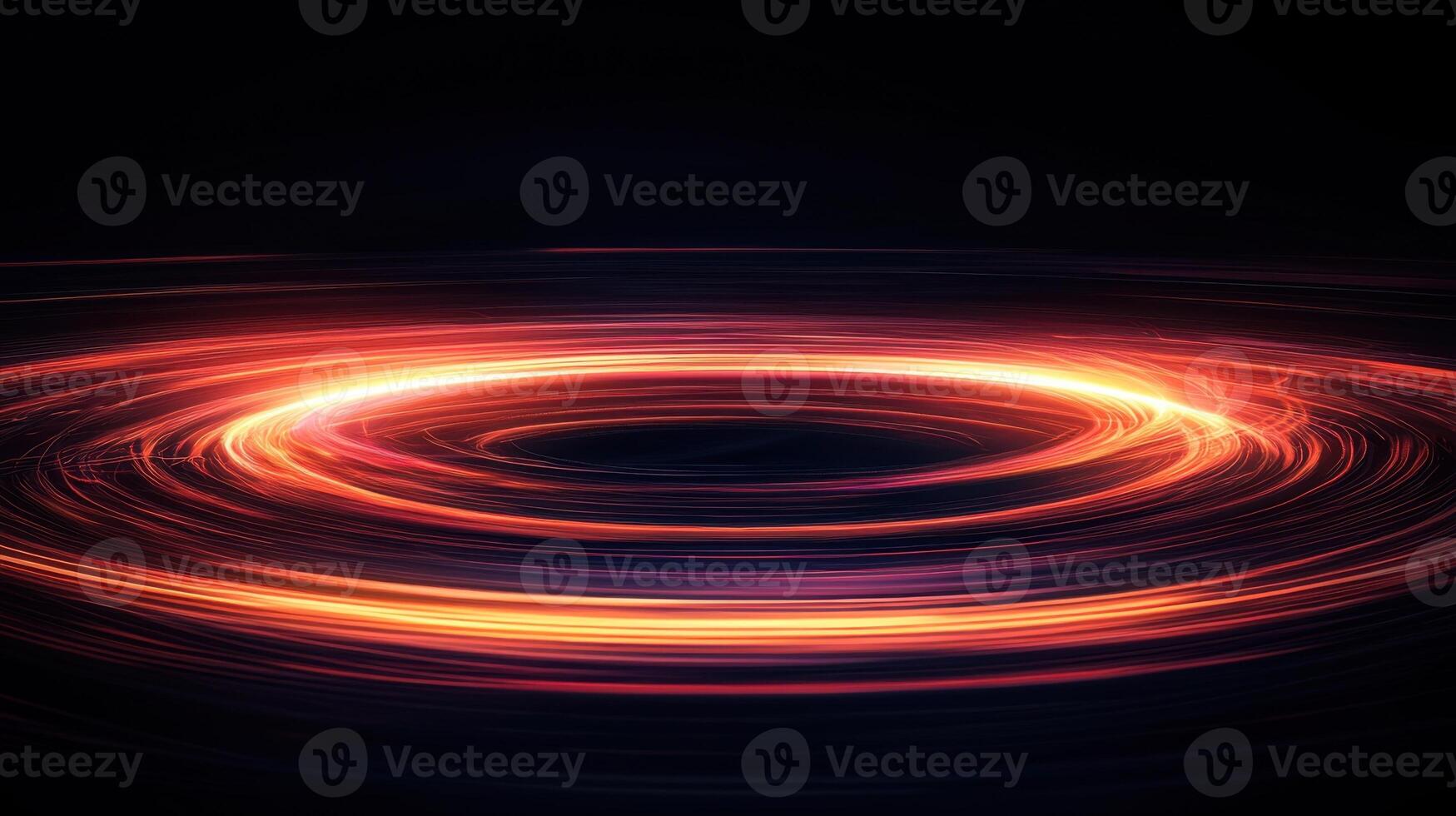 A circular light trail in a dark background photo