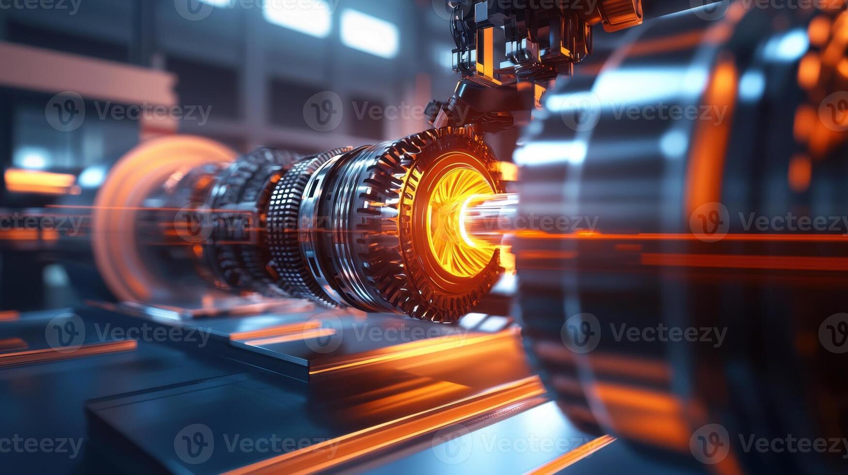 A close up of a machine with a spinning wheel photo