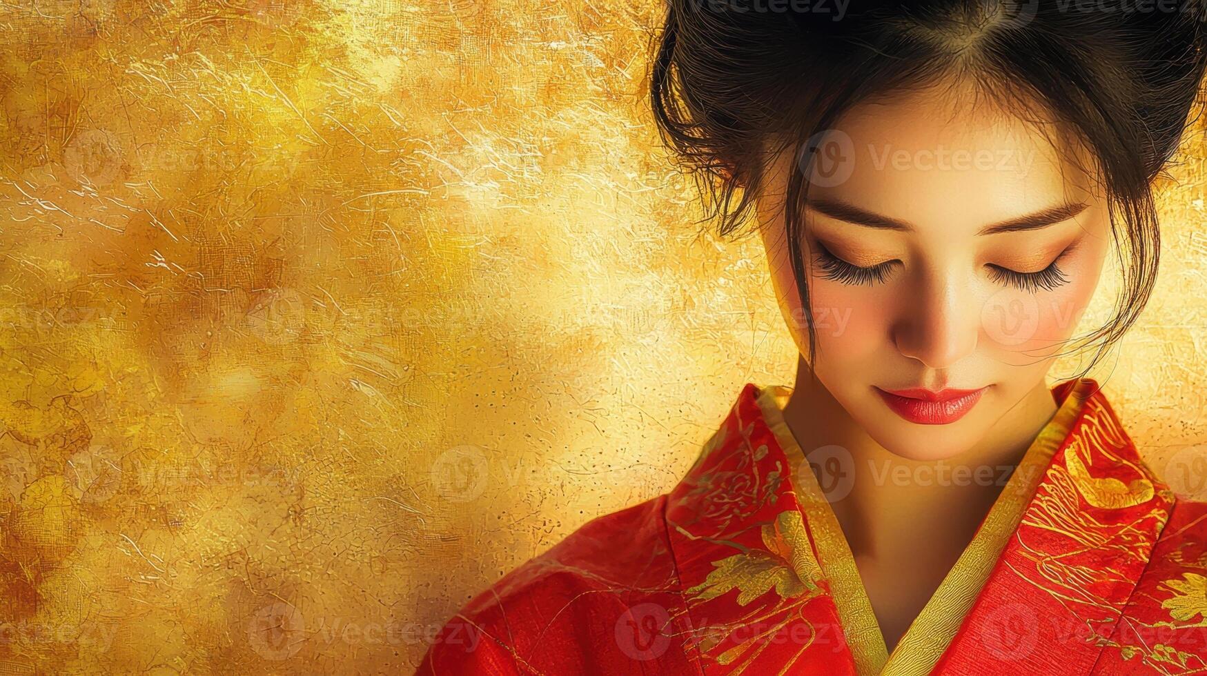A woman in a traditional oriental dress photo