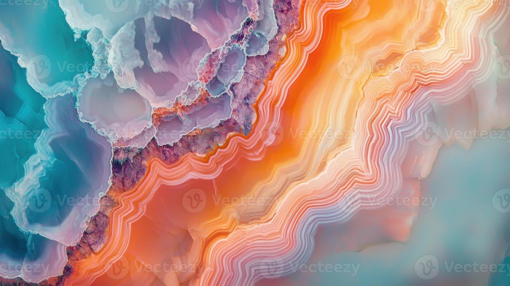 Colorful abstract art with waves and clouds photo