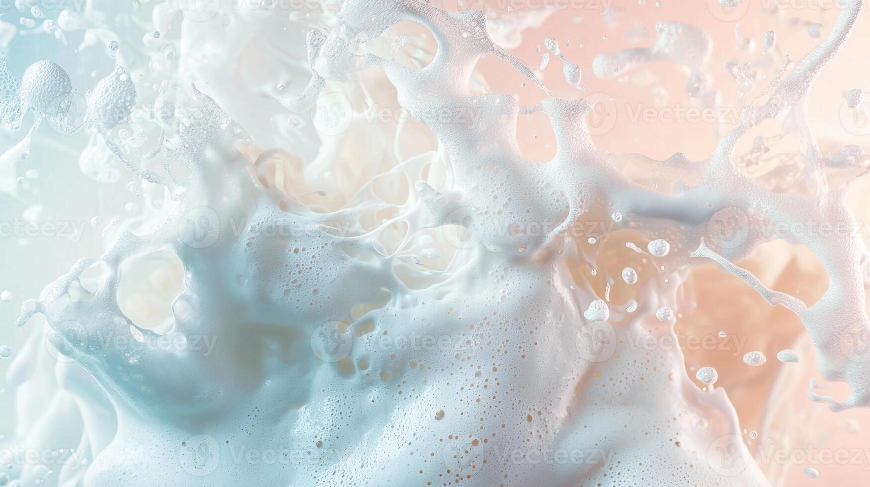 A close up of a white liquid splashing on a pink background photo