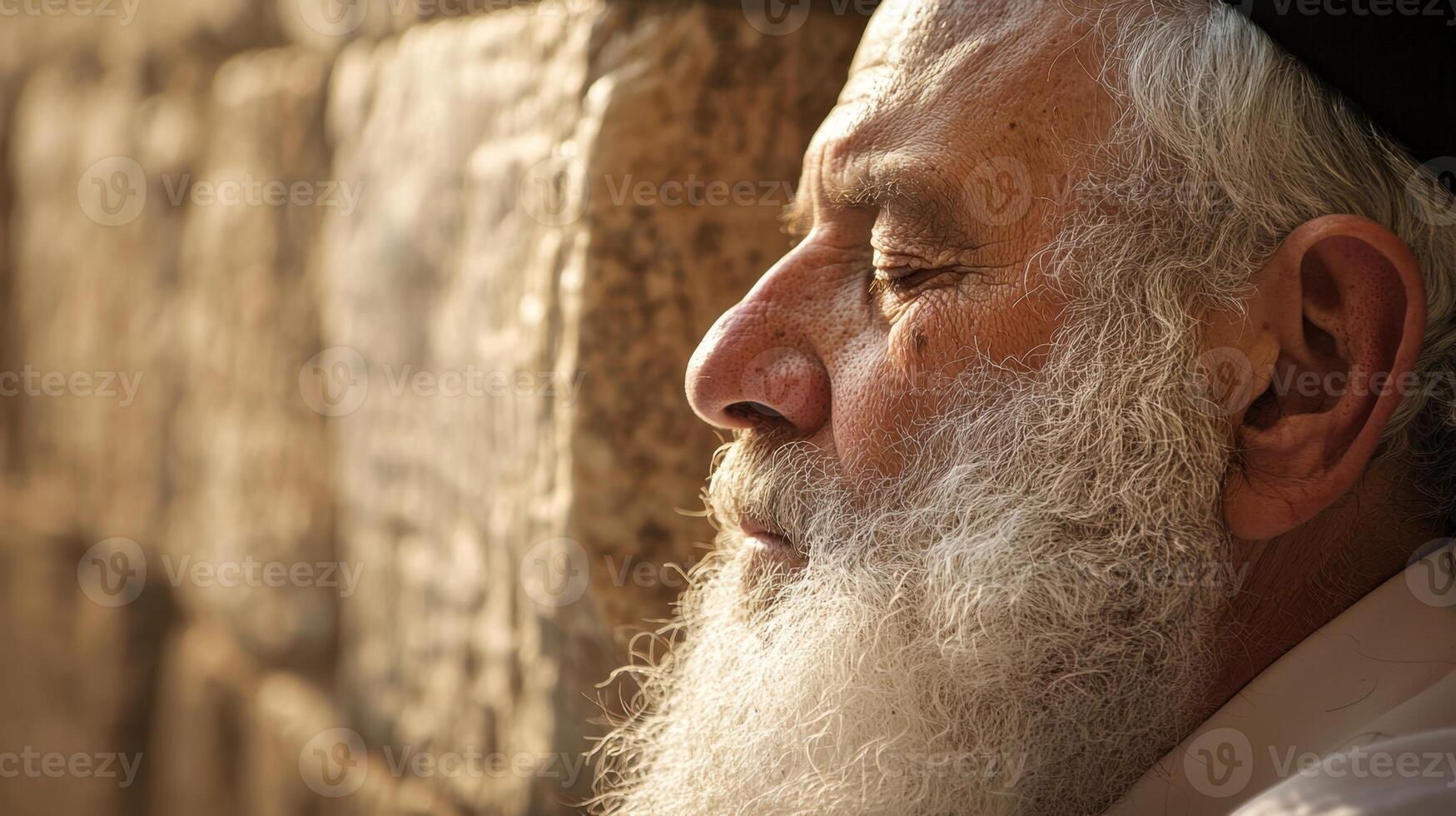 An old man with a white beard and a white hat photo