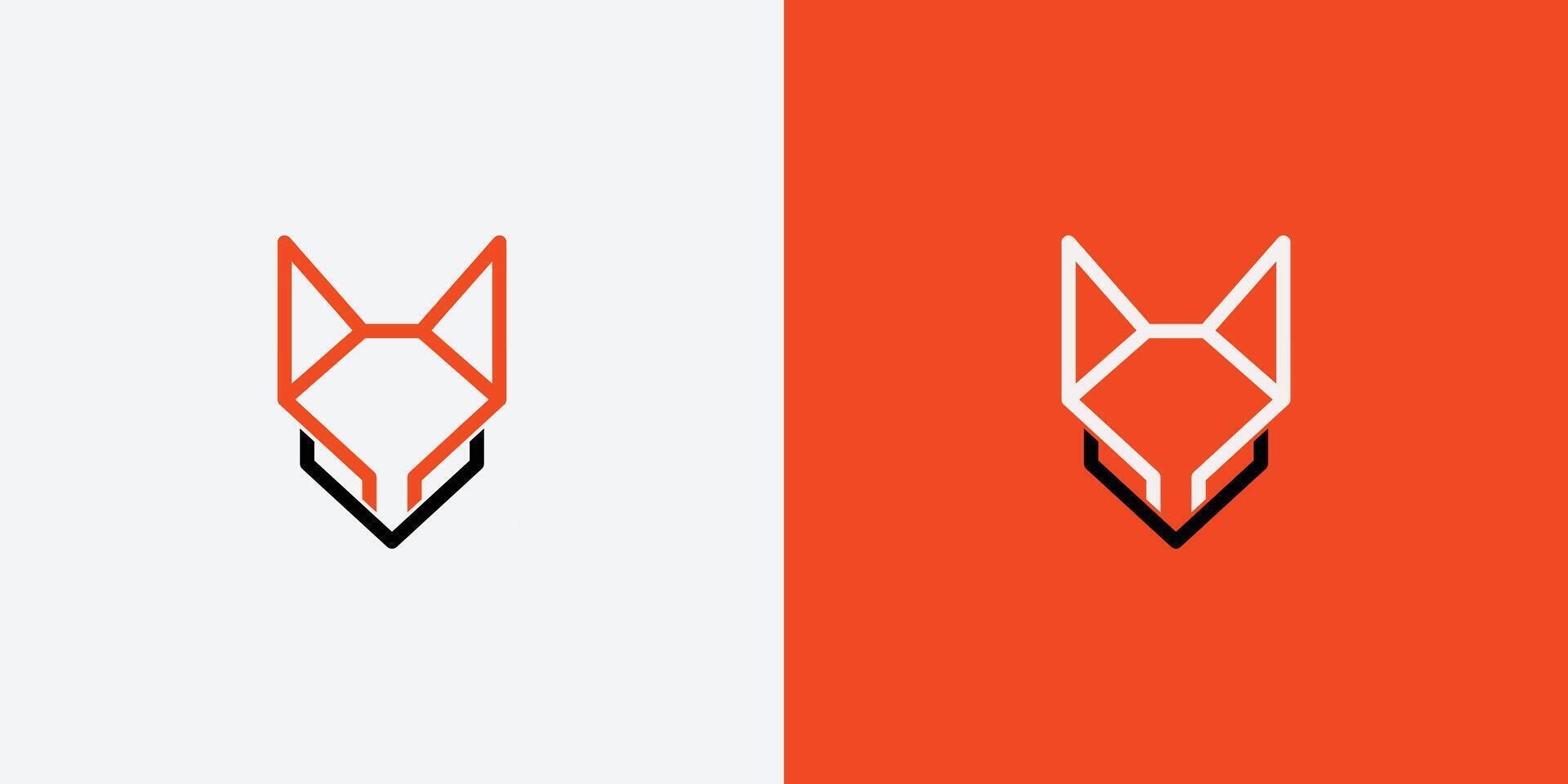 fox head logo template vector