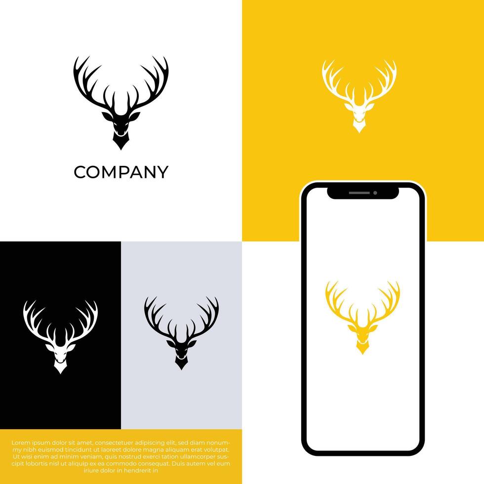 presentation logo, deer logo vector