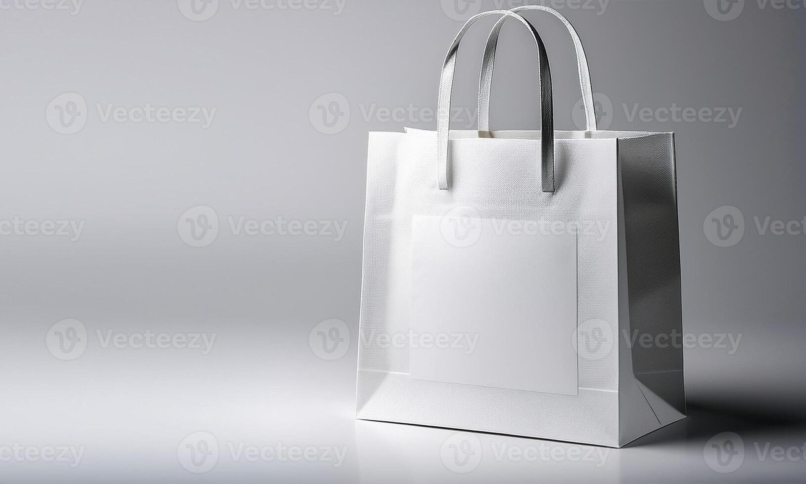White paper bag with a blank white background photo